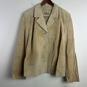 I.E.‎ Woman Tan Brown Suede Leather Jacket Coat Womens Plus size 3X Y2K NWT